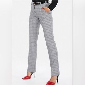 Express Columnist Barely Boot Mid Rise Black Plaid 10 Regular